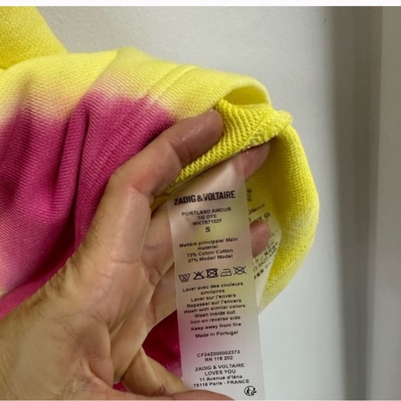 NWT Zadig & Voltaire Oversized Portland Amour tie Dye Sweatshirt S - Picture 7 of 7